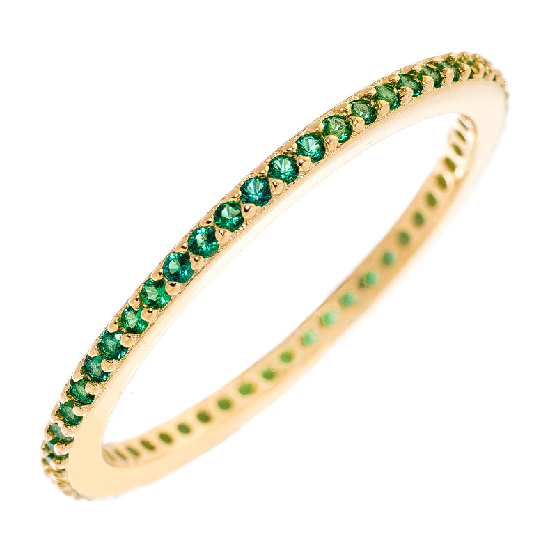 Green CZ Stackable Ring