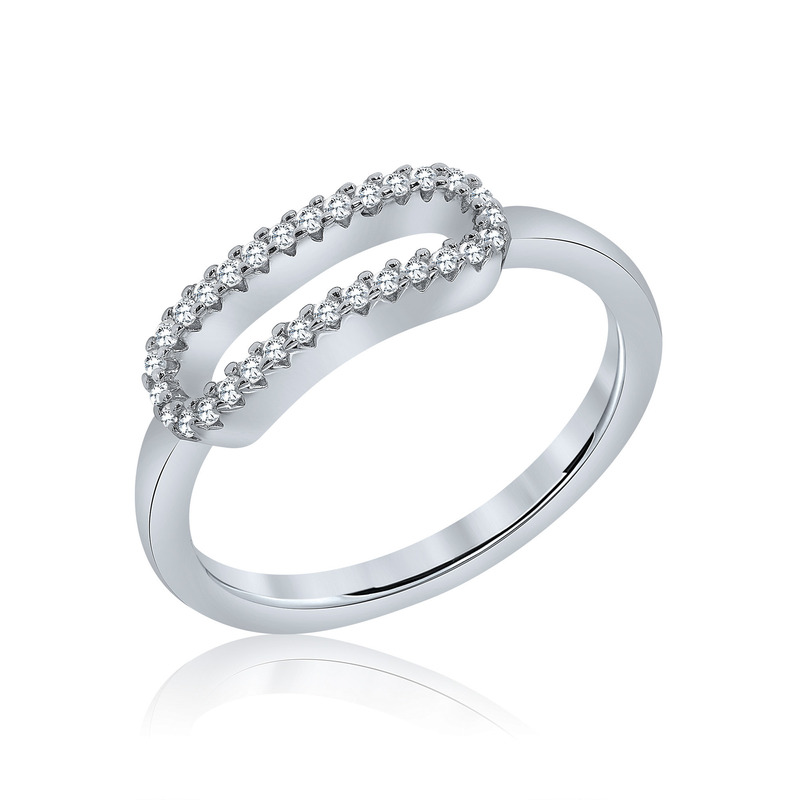 Oval Pave Stackable Ring