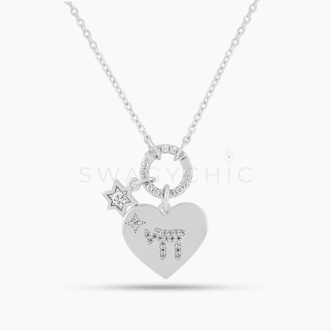 Amor Chai Tag Necklace- Silver - Swagychic