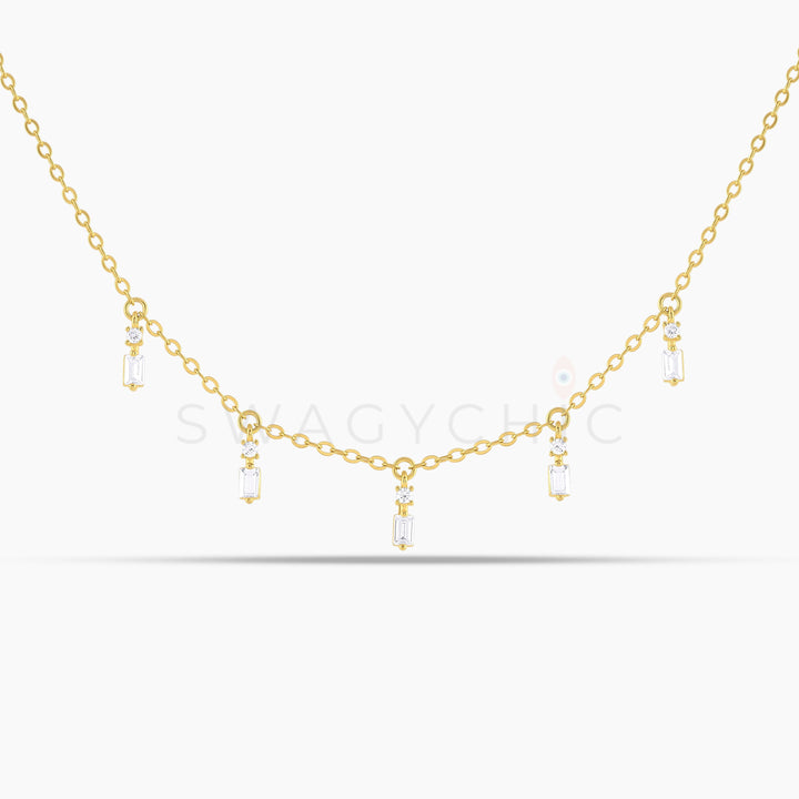 Baguette Point Dangle Choker - Swagychic