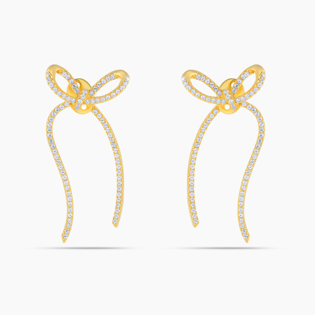 Bow Pave Ear Jacket Earring