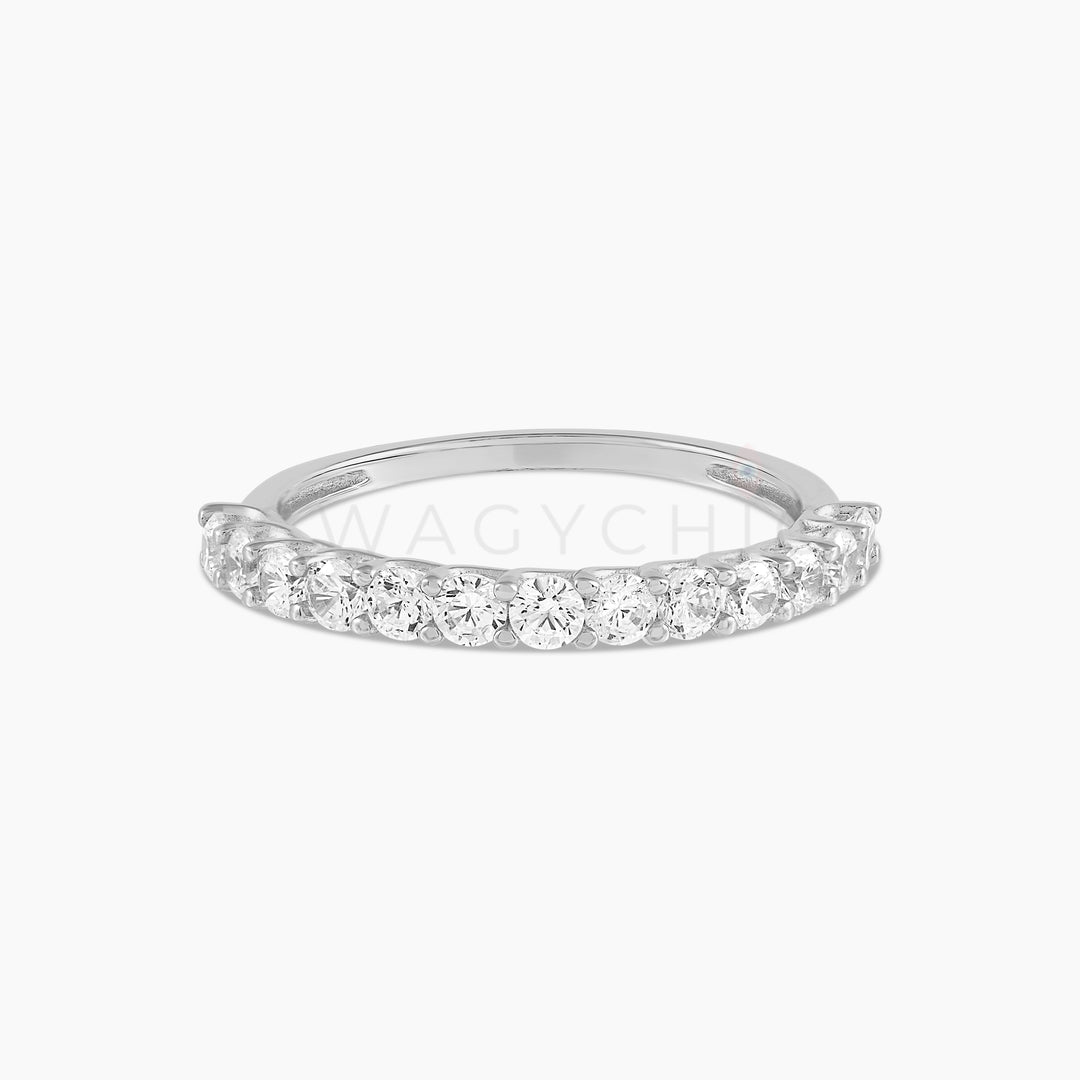 CZ Band Stackable Ring - Silver - Swagychic