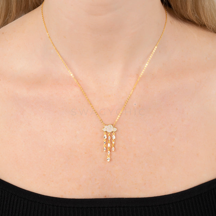 Cloud Multi-Stone Mother of Pearl Necklace - Swagychic