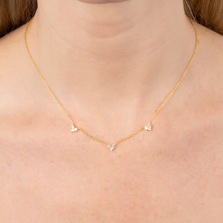 Dainty Triple Heart Necklace - Swagychic