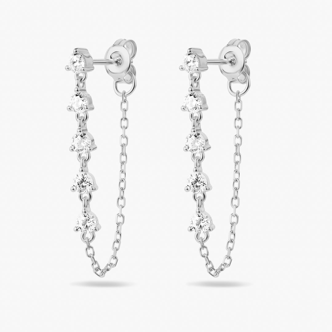 Dangle Crystal Chain Earrings