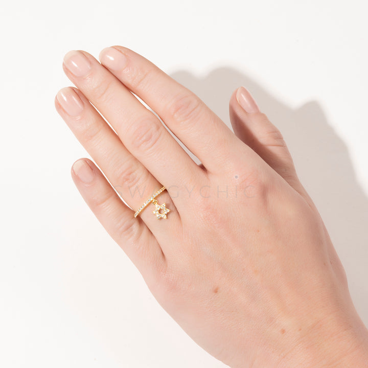 David Star Charm Stackable Ring - Swagychic