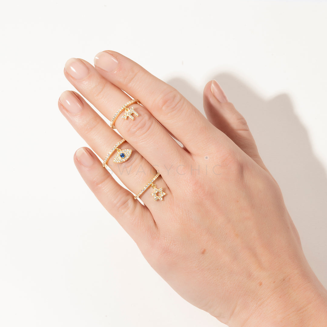 David Star Charm Stackable Ring - Swagychic
