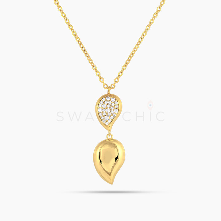 Double Teardrop Necklace - Swagychic