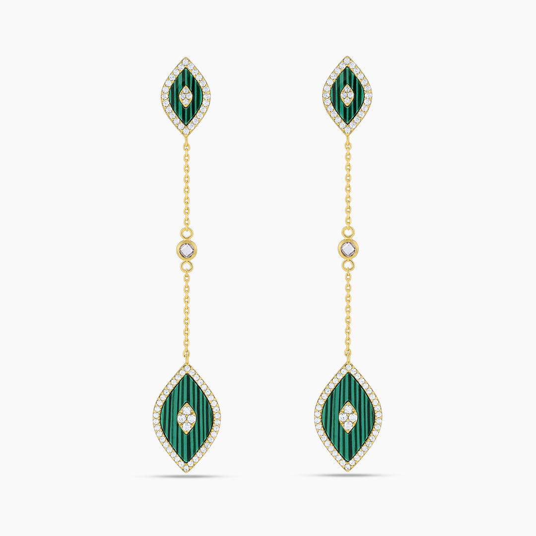 Elevated Eye Malachite Drop Earrings
