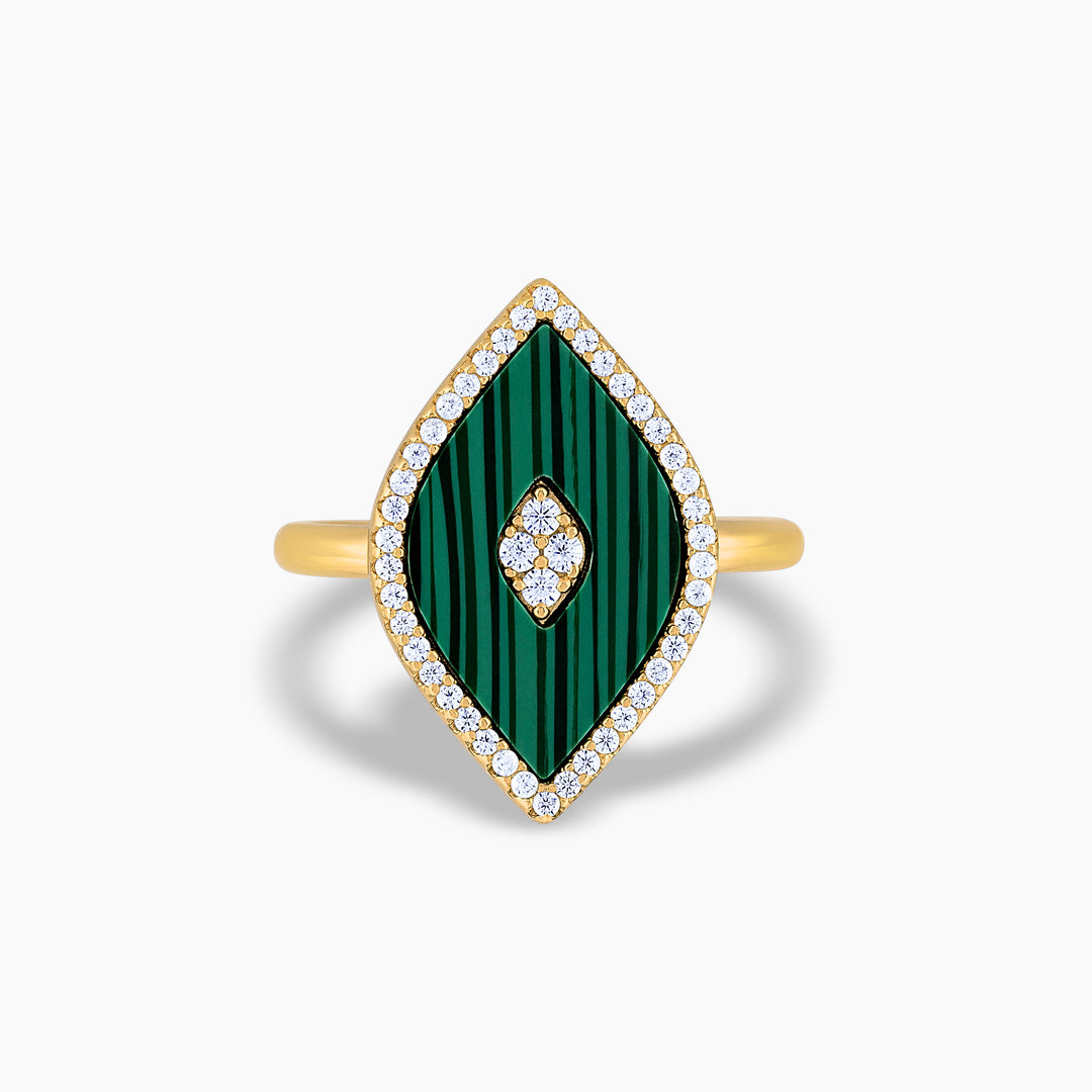 Elevated Eye Malachite Ring