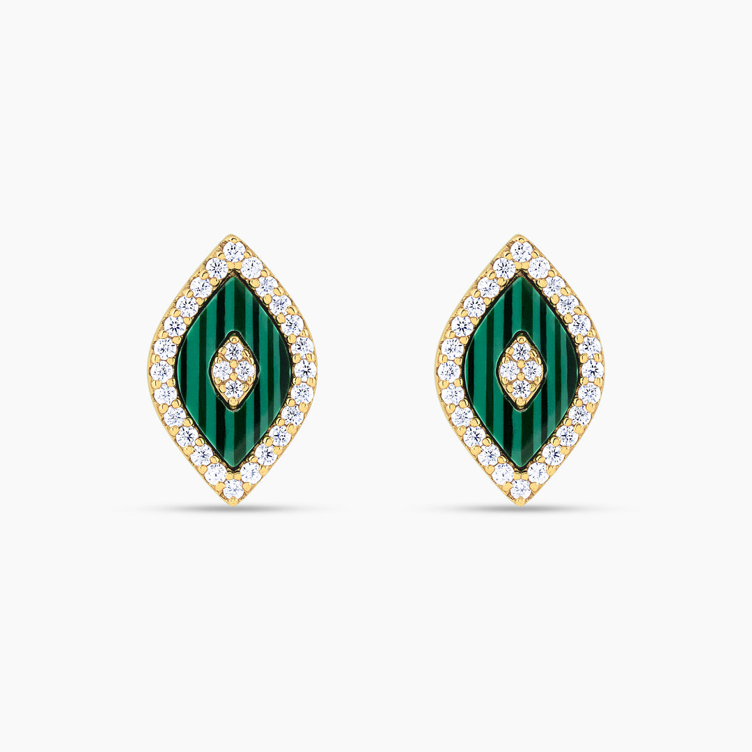 Elevated Eye Malachite Studs