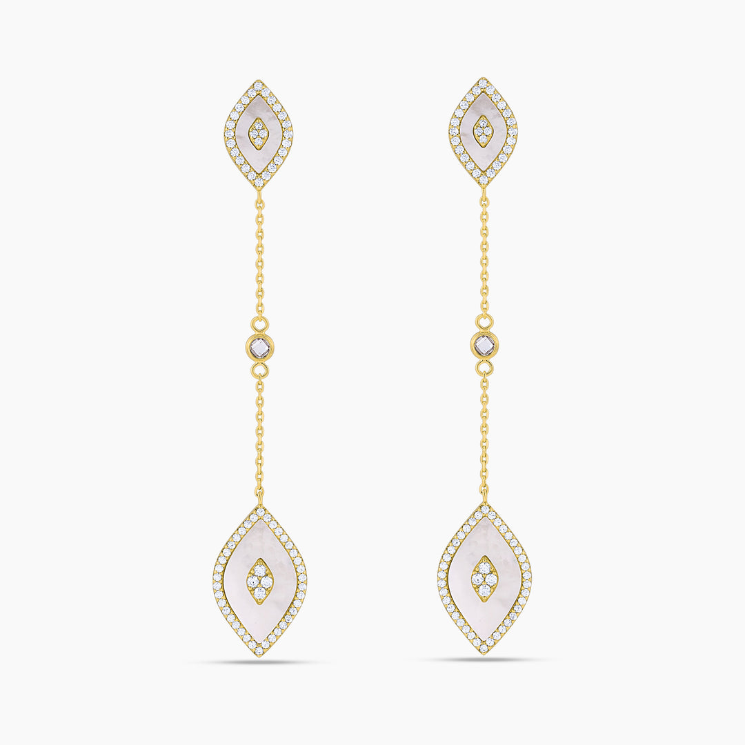 Elevated Eye Mother of Pearl Drop Earrings