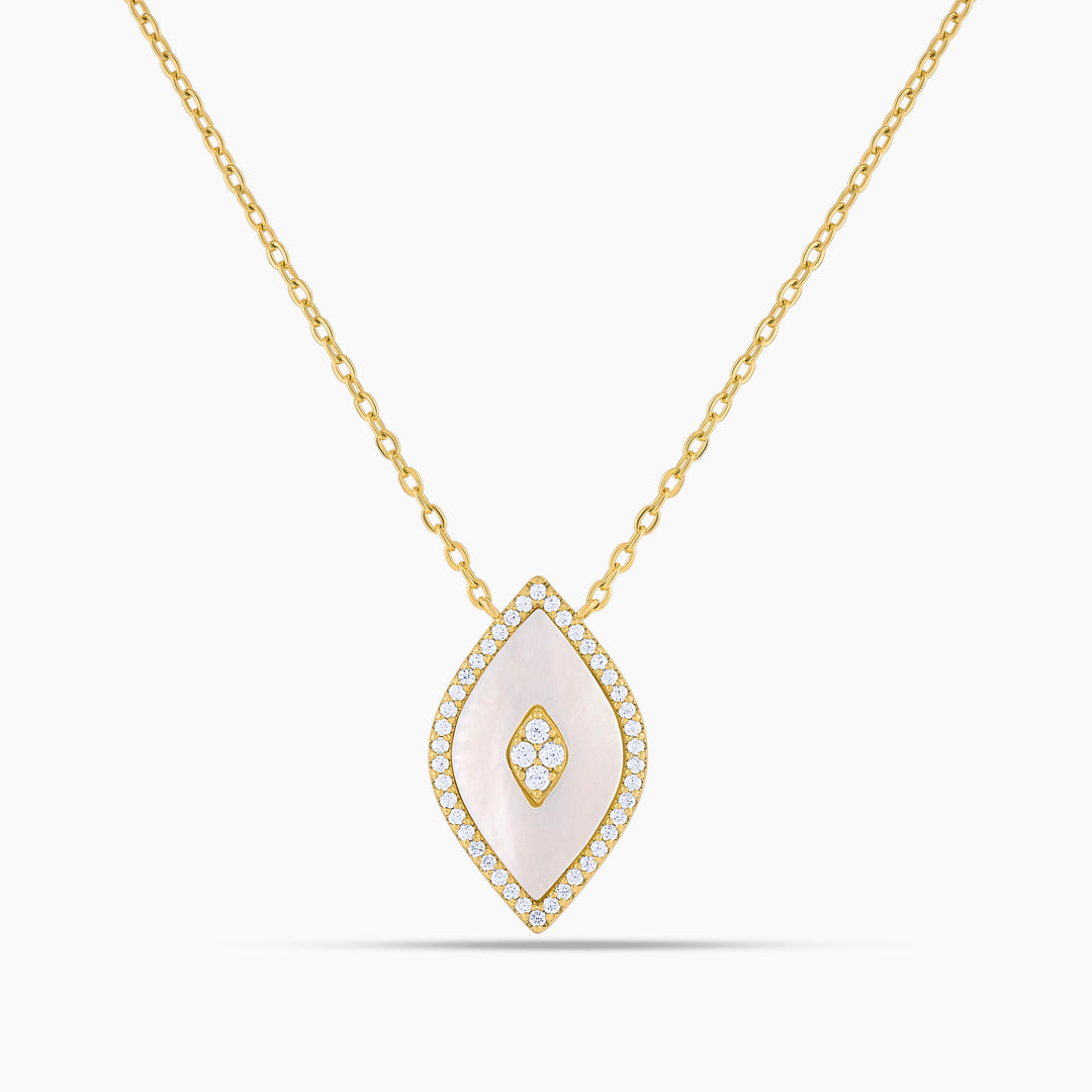 Elevated Eye Mother of Pearl Necklace