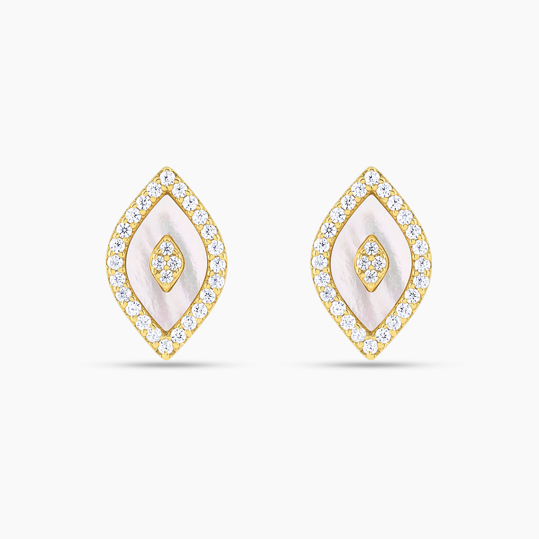 Elevated Eye Mother of Pearl Studs