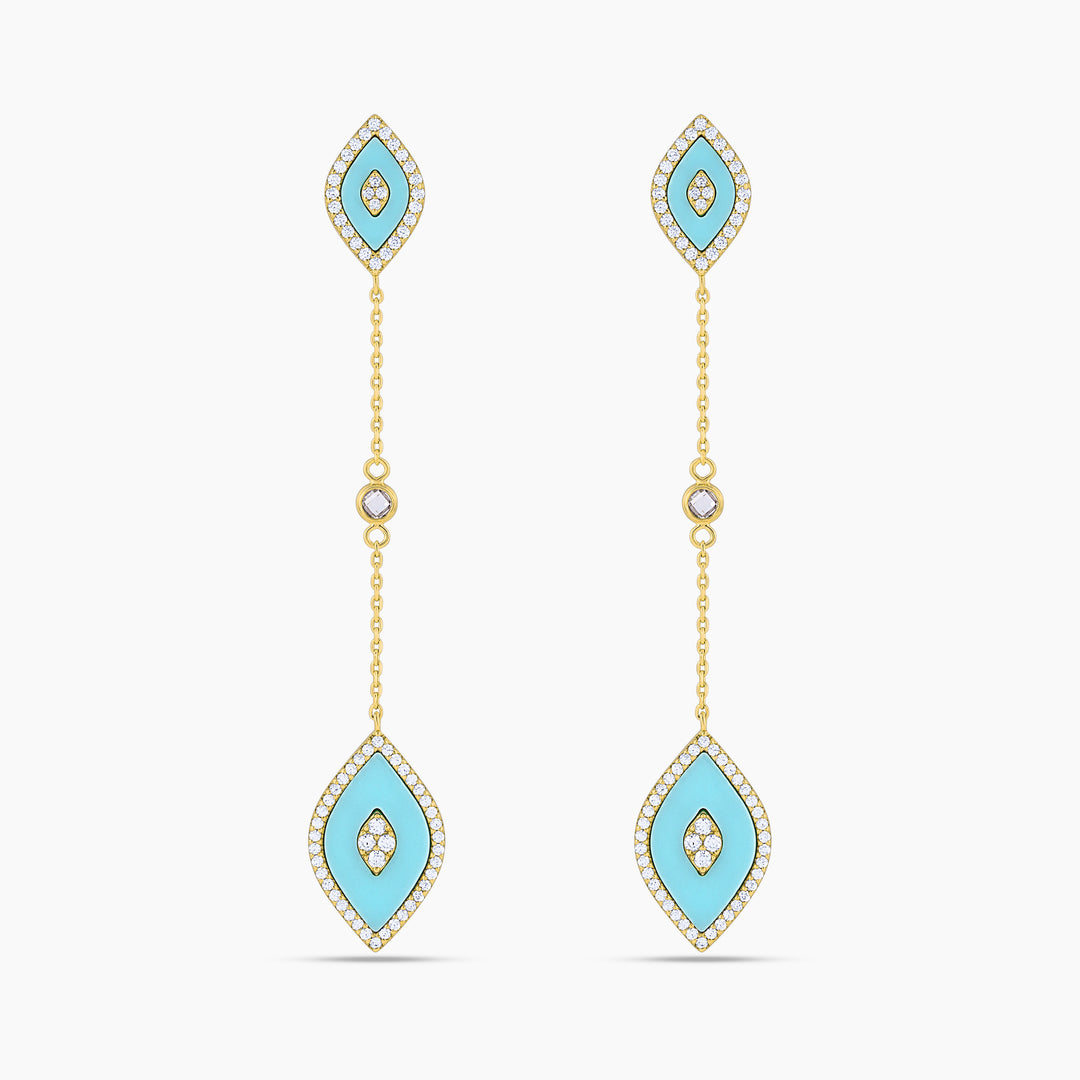 Elevated Eye Turquoise Drop Earrings