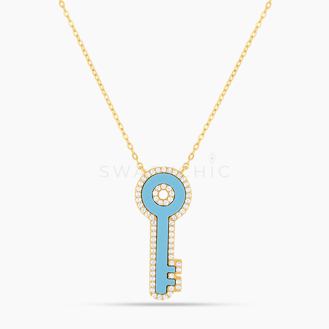Elevated Key Turquoise Necklace (Wholesale) - Swagychic