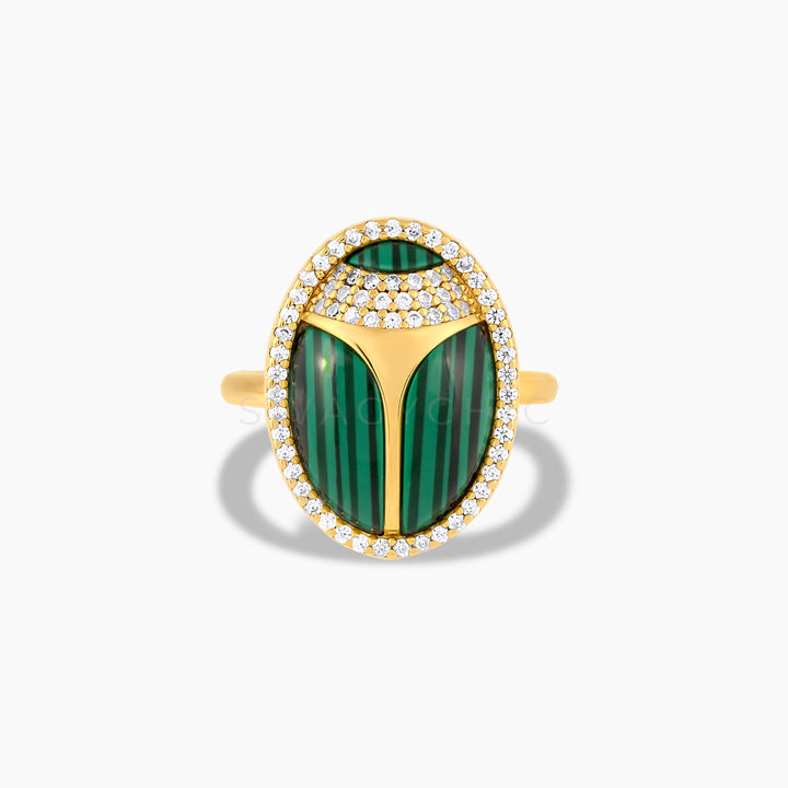 Elevated Scarab Malachite Ring (Wholesale) - Swagychic