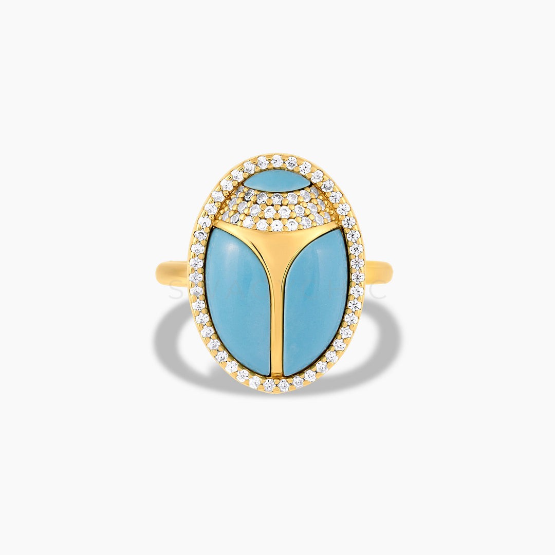 Elevated Scarab Turquoise Ring (Wholesale) - Swagychic