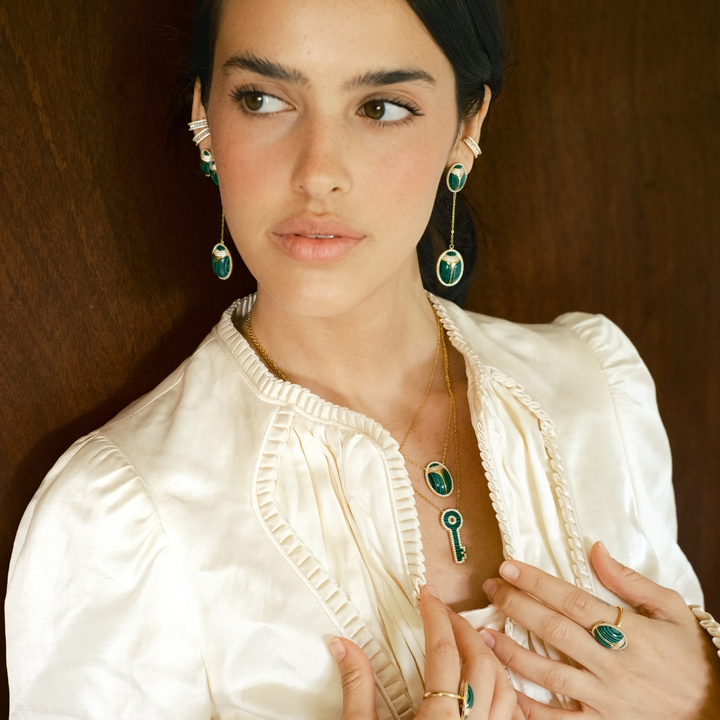 Elevated Key Malachite Necklace - Swagychic