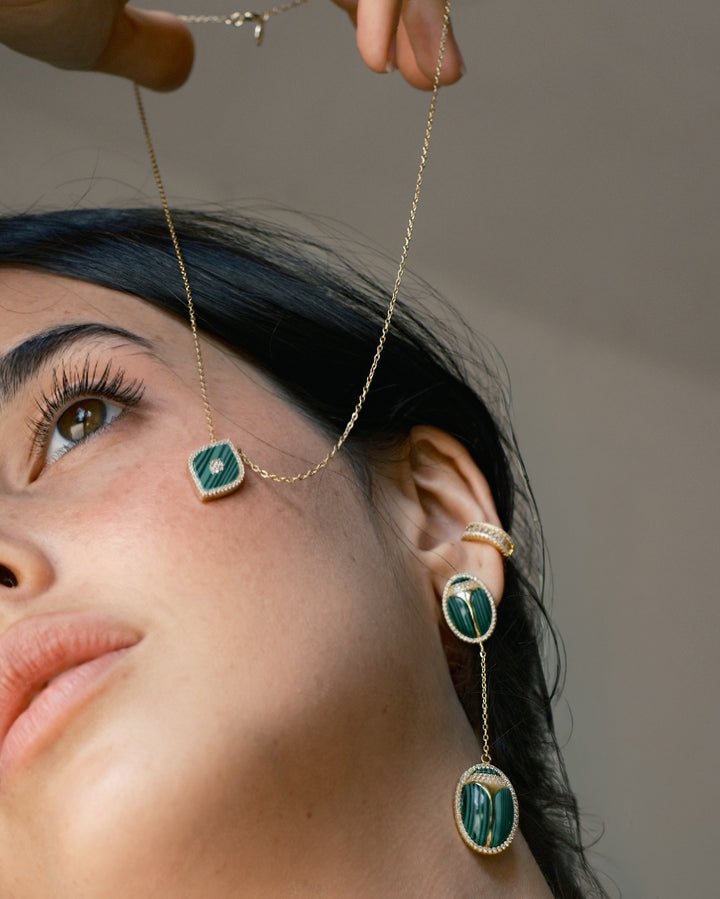 Elevated Eye Malachite Necklace - Swagychic