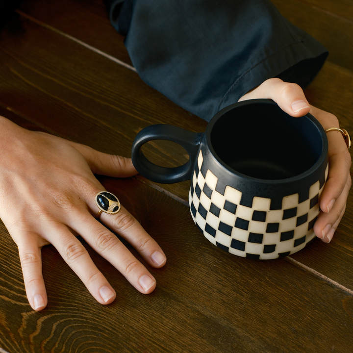 Elevated Scarab Black Onyx Ring - Swagychic