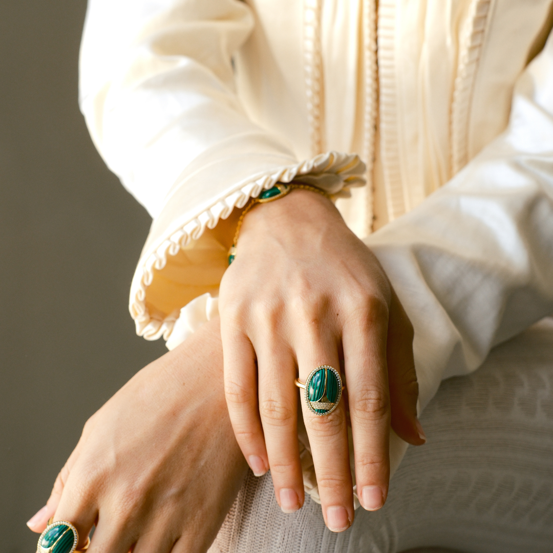 Elevated Scarab Malachite Ring - Swagychic