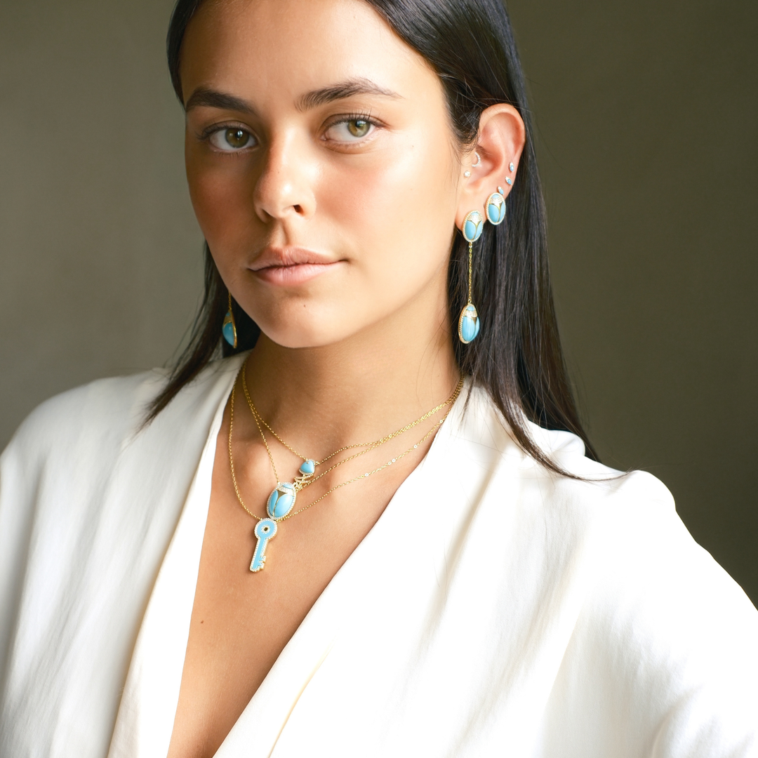 Elevated Scarab Turquoise Necklace - Swagychic