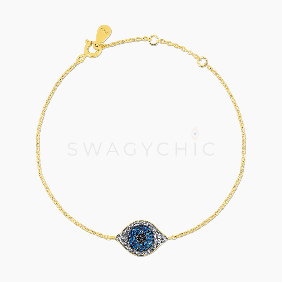 Elongated Eye Bracelet - Gold - Swagychic