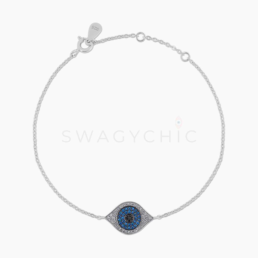 Elongated Eye Bracelet - Silver - Swagychic