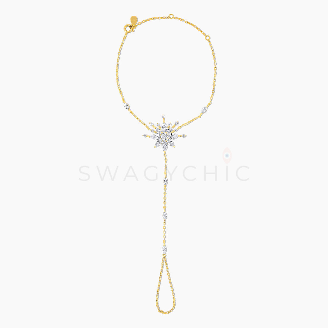 Etherea Gold Lotus Burst Hand Chain  (Wholesale) - Swagychic