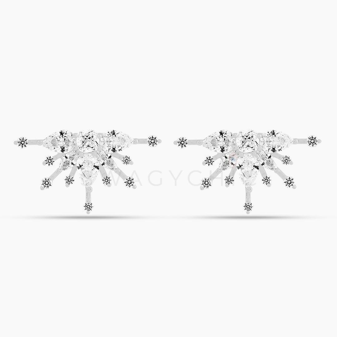 Etherea Silver Lotus Earrings - Swagychic