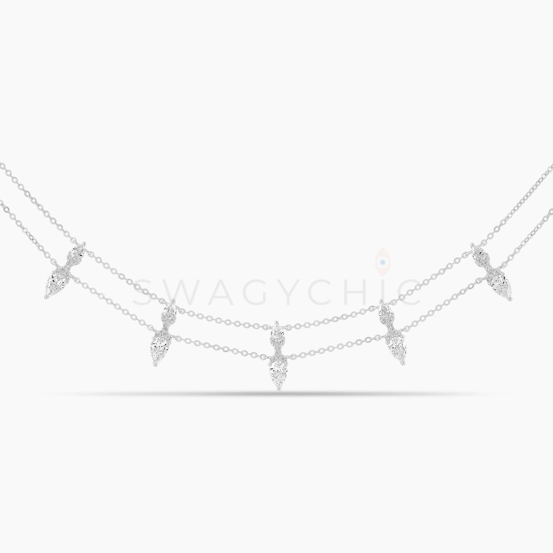 Etherea Silver Petal Necklace - Swagychic