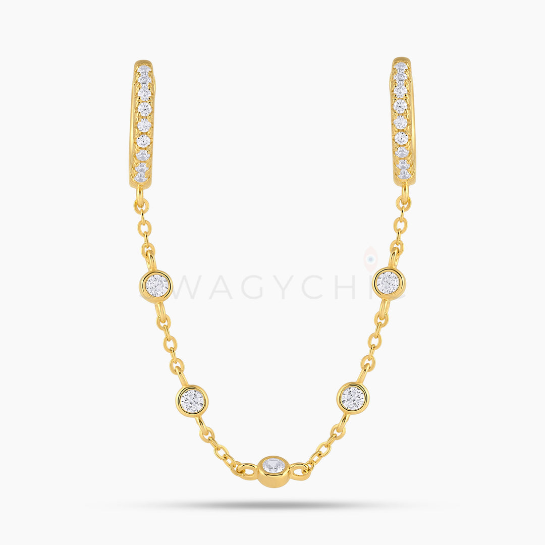 Everyday Bezel Double Huggie - Swagychic