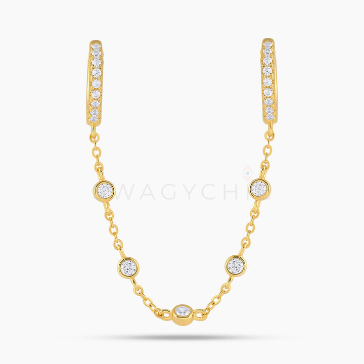 Everyday Bezel Double Huggie - Swagychic