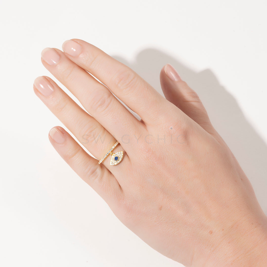 Eye Charm Stackable Ring - Swagychic