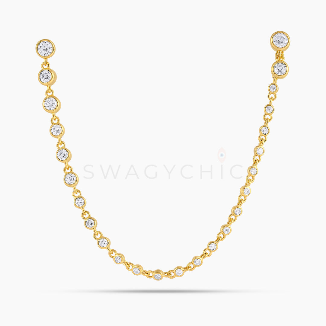 Graduated Bezel Double Piercing - Swagychic