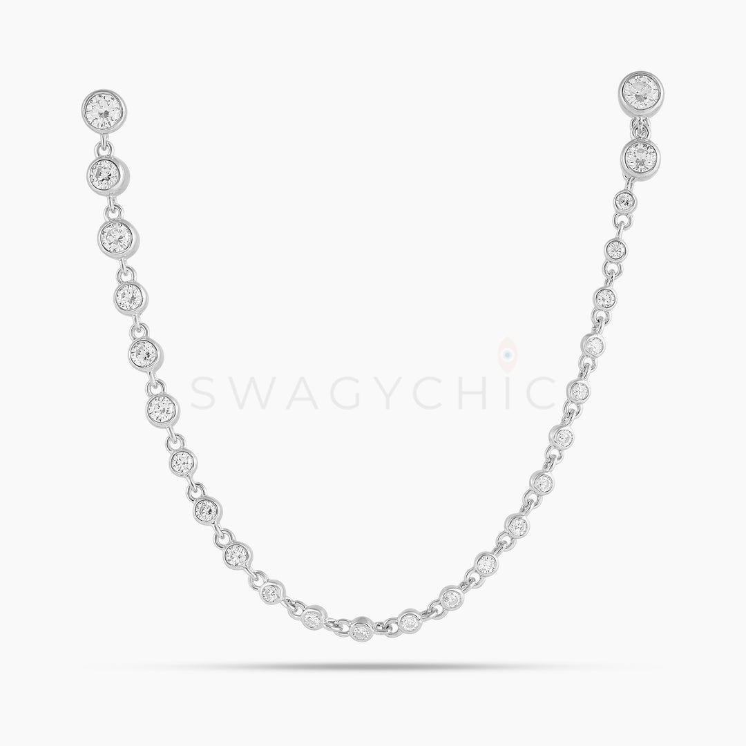 Graduated Bezel Double Piercing - Swagychic