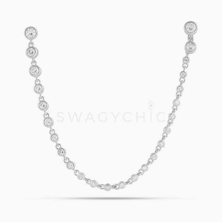 Graduated Bezel Double Piercing - Swagychic