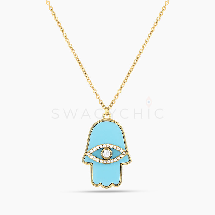 Hamsa Turquoise Necklace - Swagychic