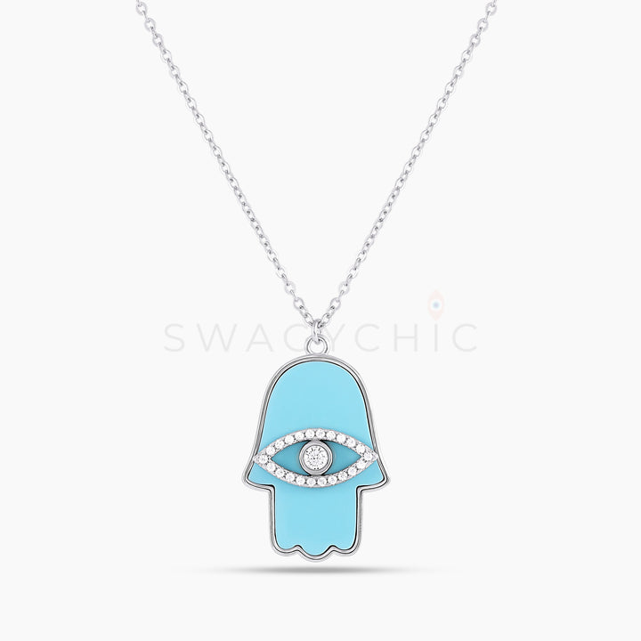 Hamsa Turquoise Necklace - Swagychic