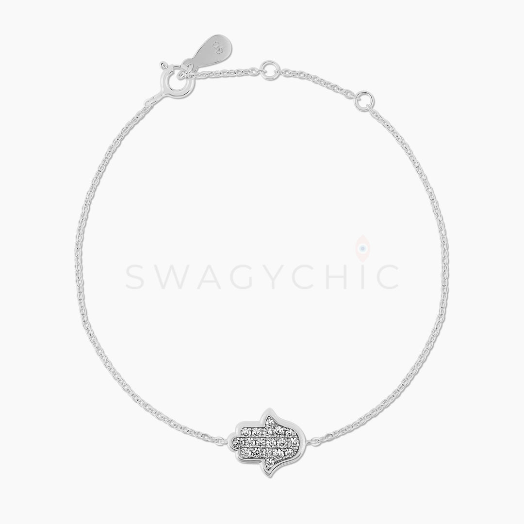 Hamsa Signature Bracelet - Silver - Swagychic