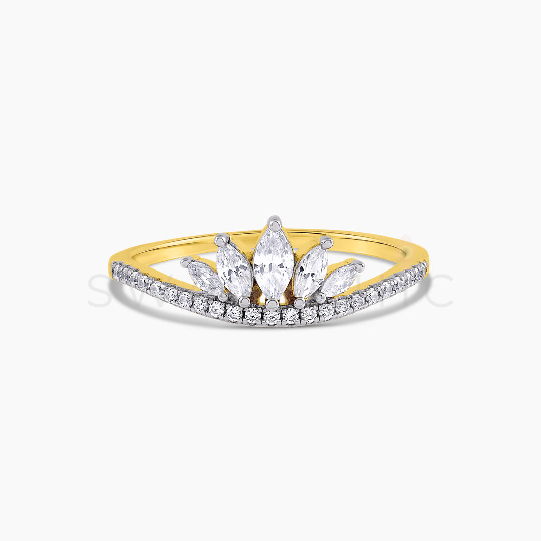 Lotus Pave Ring - Gold - Swagychic