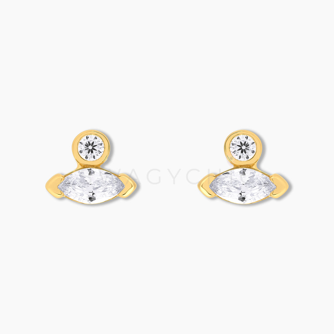 Marquise Point Studs Gold - Swagychic