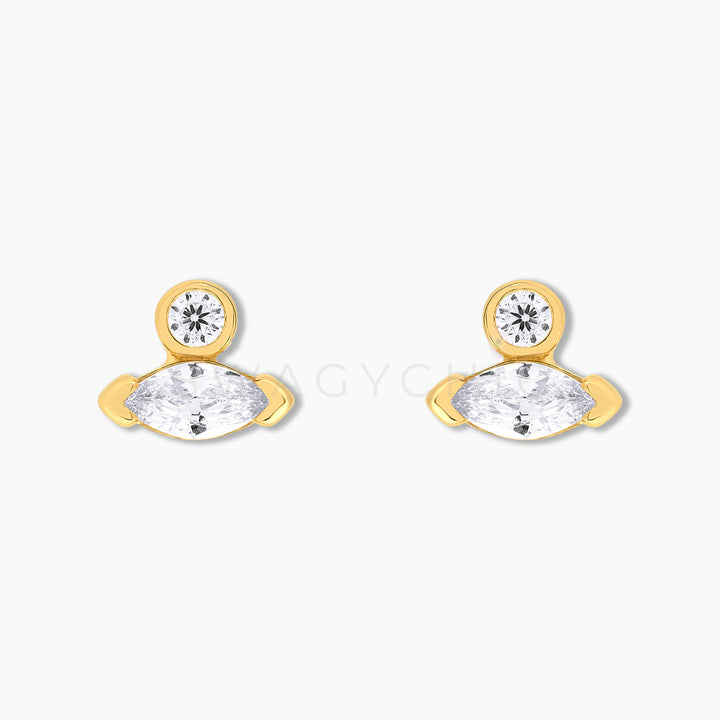 Marquise Point Studs Gold - Swagychic