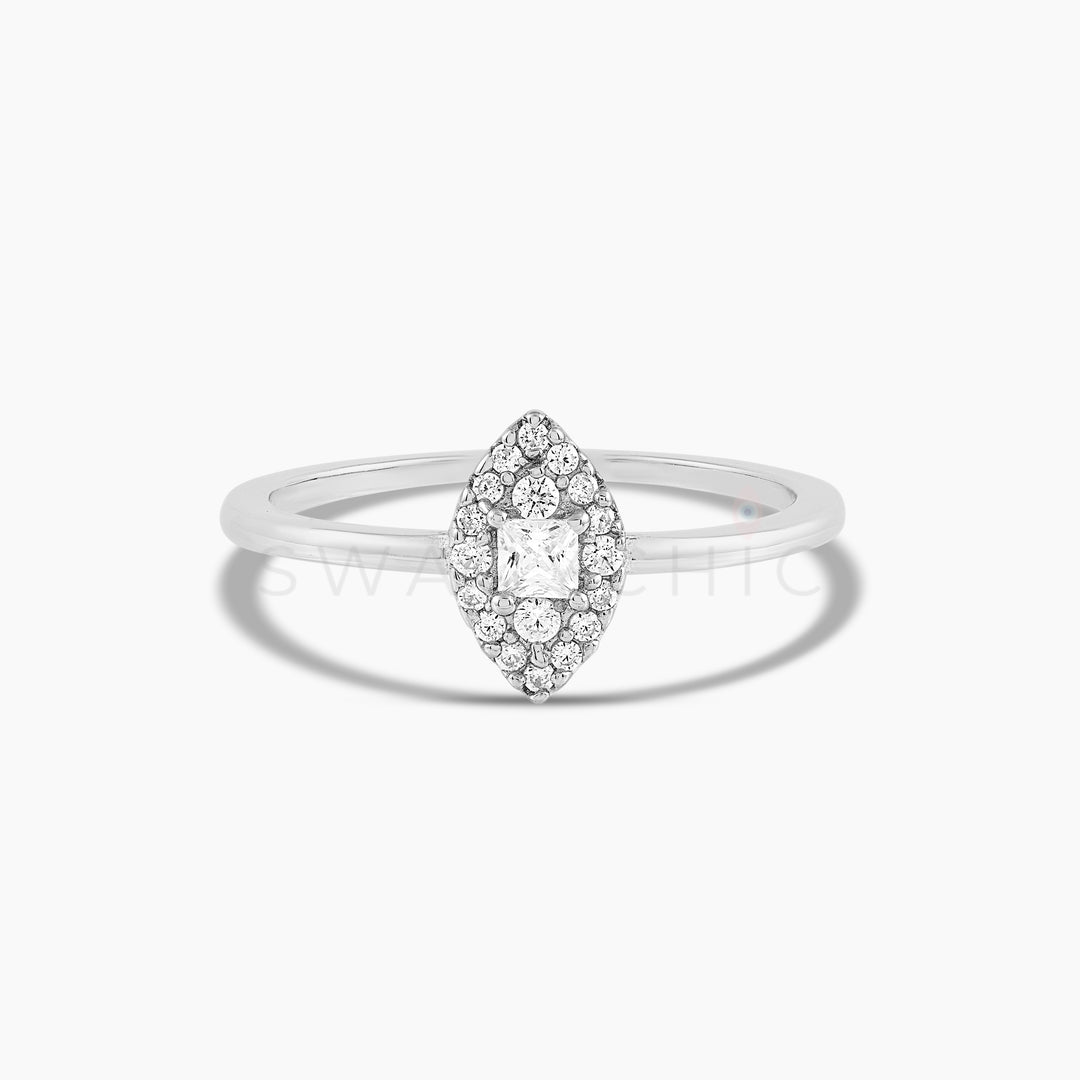 Marquise Cushion Stackable Ring - Silver - Swagychic