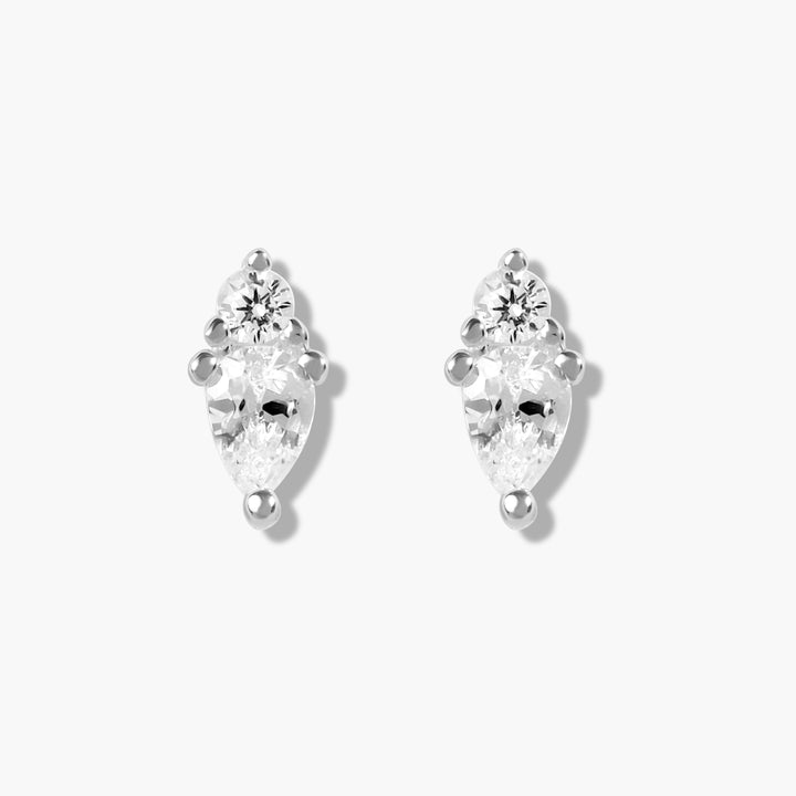 Mini Marquise Studs- Silver