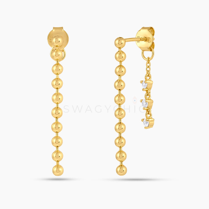 Mini Toliet Chain CZ Drop Earrings - Swagychic