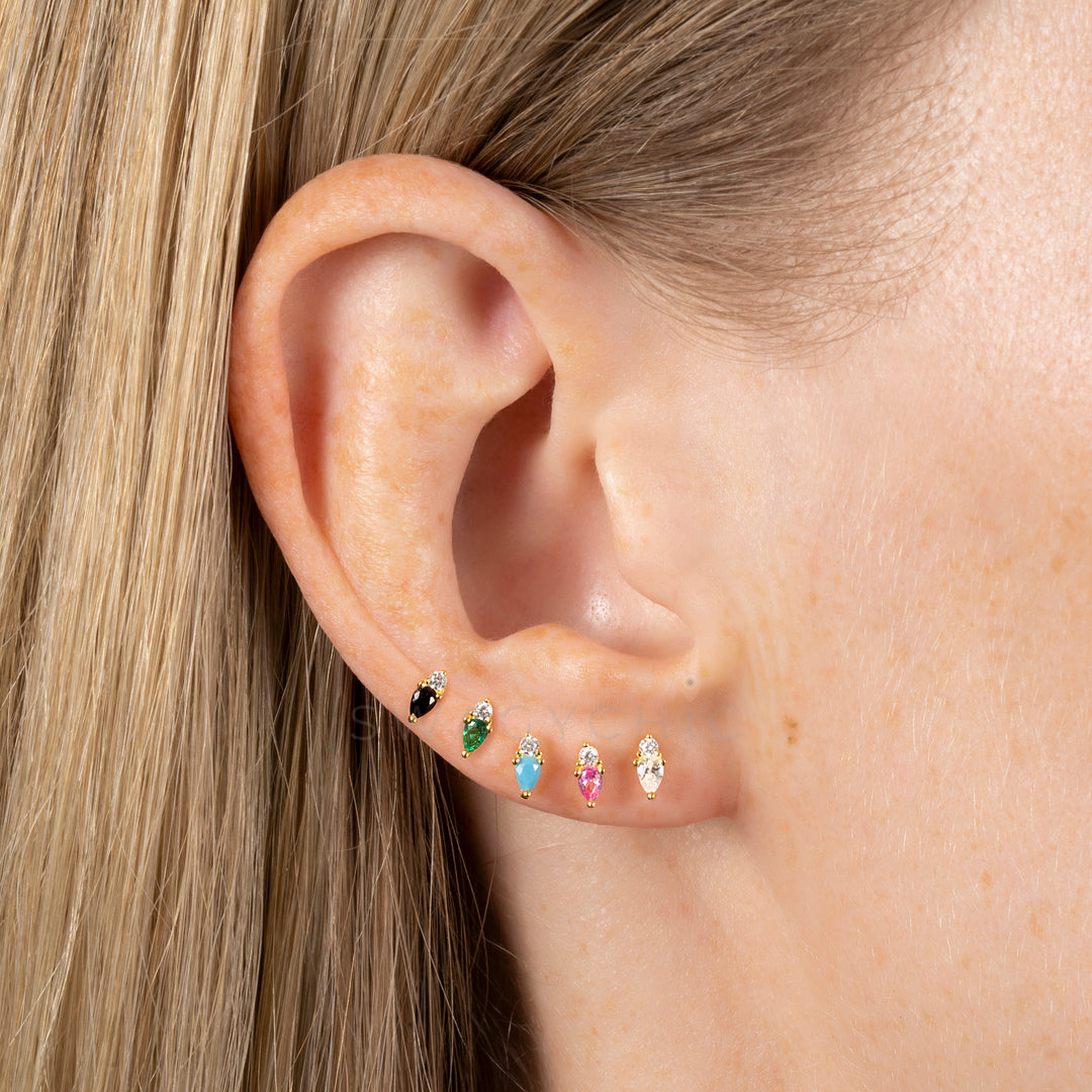 Mini Marquise Studs- Gold - Swagychic