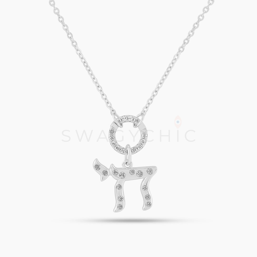 Modern Chai Necklace- Silver - Swagychic