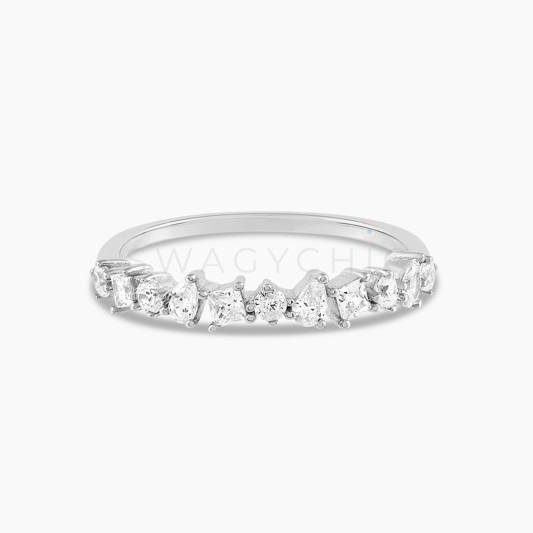 Multi-Stone Stackable Ring - Silver - Swagychic
